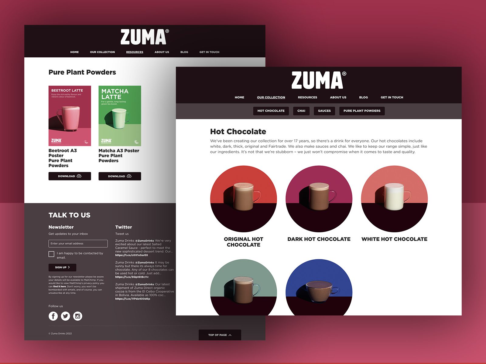 Zuma Website Design, Resources and Collections Pages