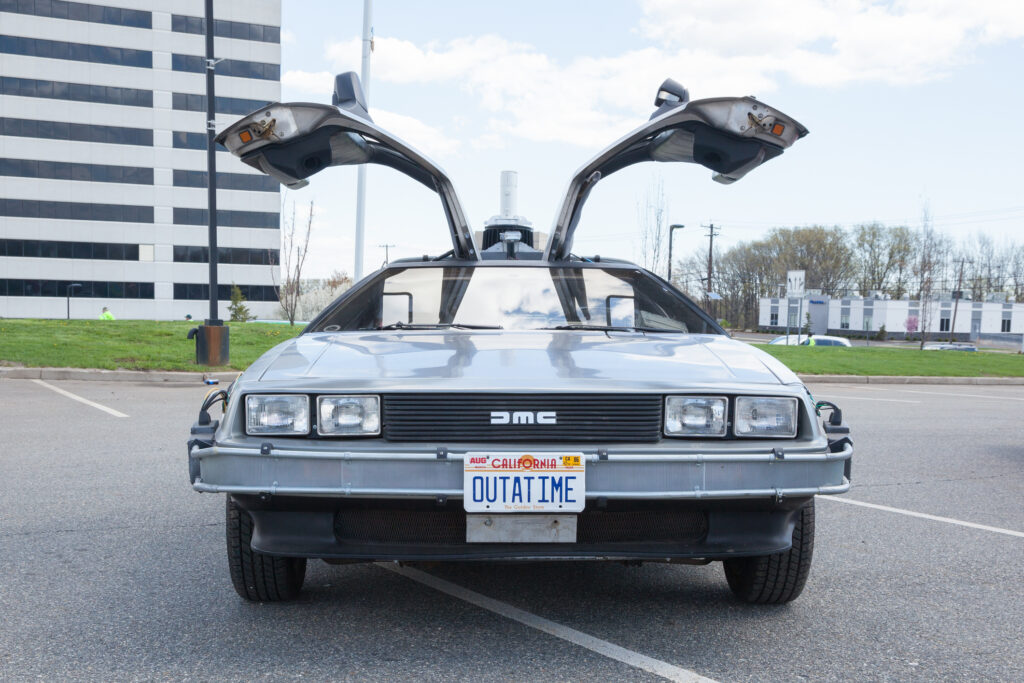 A replica of the car used in Back to the Future is shown here to illustrate how websites, like cars require regular maintenance.