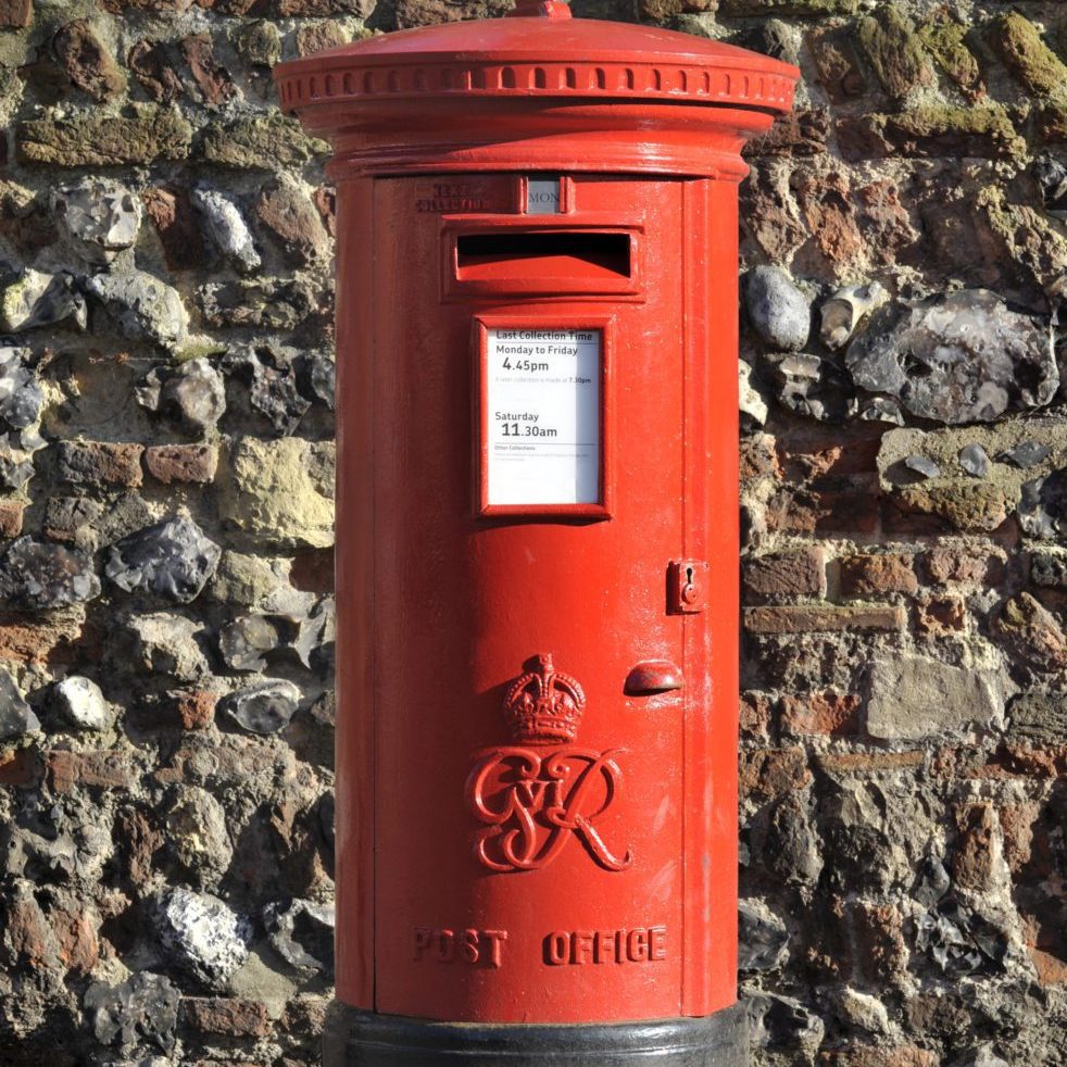George VI pillar box, post office or mail box.